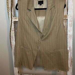 Tan Pinstripe Women’s Vest